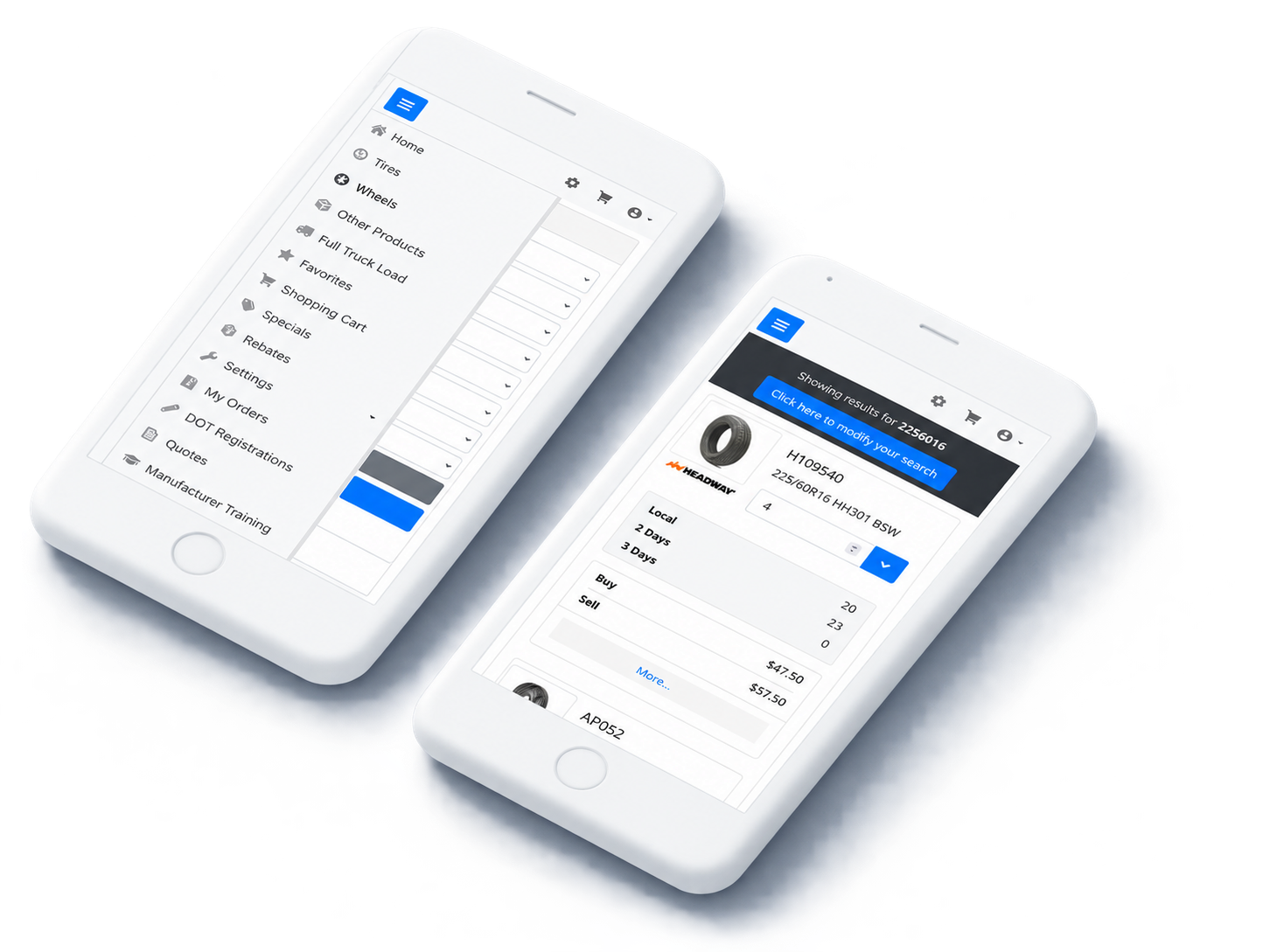 Tireweb mobile dealer app